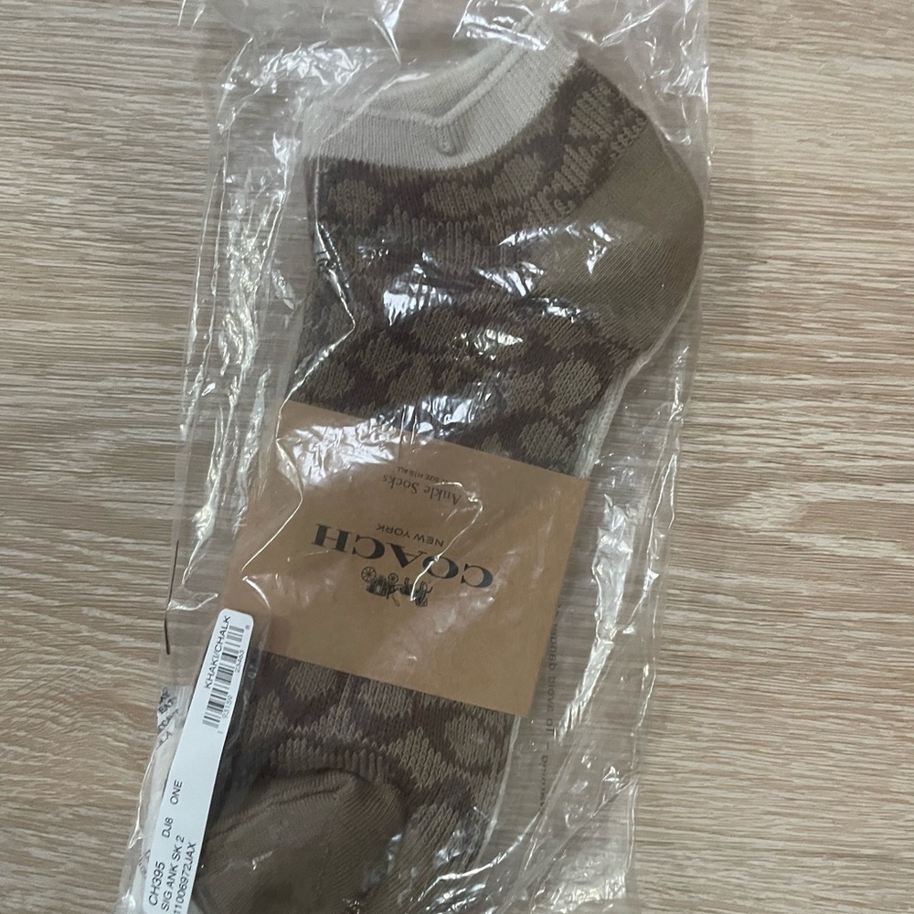 Coach Cream Patterned Socks
